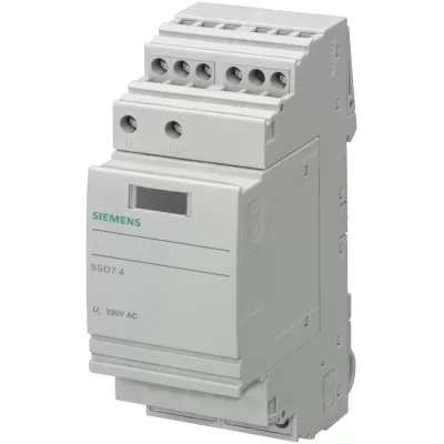 Обмежувачі перенапруги тип 3 REQUIREMENT категорія D RATED VOLTAGE UN 230V UC DC275V/AC253V, 4пол. для 3фазн. POWER SUPPLY Siemens 5SD7434-1