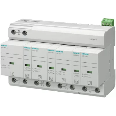 Комбінір.огранічітель перенапруження тип 1 + 2 REQ. CATEGORIES B + C, UC 350V PLUG-IN PROTECTION BLOCKS 4пол. , 3 + 1 CIRCUIT для TN-S AND TT SYSTEMS W. REMOTE DISPLAY Siemens 5SD7444-1 Комбінір.огранічітель перенапруження тип 1 + 2 REQ. CATEGORIES B + C, UC 350V PLUG-IN PROTECTION BLOCKS 4пол. , 3 + 1 CIRCUIT для TN-S AND TT SYSTEMS W. REMOTE DISPLAY Siemens 5SD7444-1