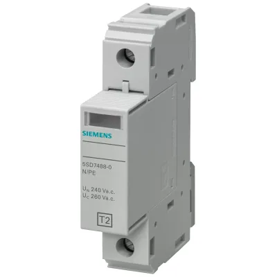 Ограничитель перенапряжений тип 2 REQUIREMENT категория C, UC 260V PLUG-IN PROTECTION BLOCKS 1пол., N-PE CIRCUIT Siemens 5SD7481-0