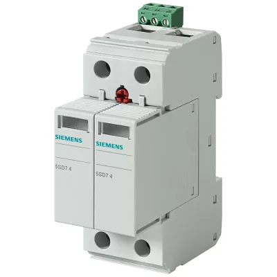 Обмежувачі перенапруги тип2, втичні модулі, UC 800V AC, 1-POLE, A VARISTOR AND A GAS-FILLED SPARK GAP IN SERIES, REMOTE SIGNALING CONTACT Siemens 5SD7481-1