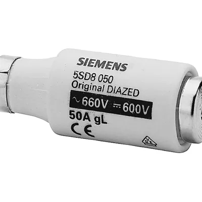 DIAZED плавкая вставка защита кабелей и линий 600в GL, типоразмер DIII, E33, 50A Siemens 5SD8050