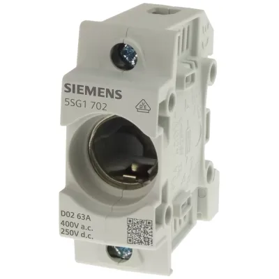 NEOZED, підстава, D02, 1-пол., 63 A, Un AC: 400 V, Un DC: 250 V Siemens 5SG1702 NEOZED, підстава, D02, 1-пол., 63 A, Un AC: 400 V, Un DC: 250 V Siemens 5SG1702