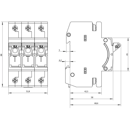 Разъединитель MINIZED D01 16A 400V 3P