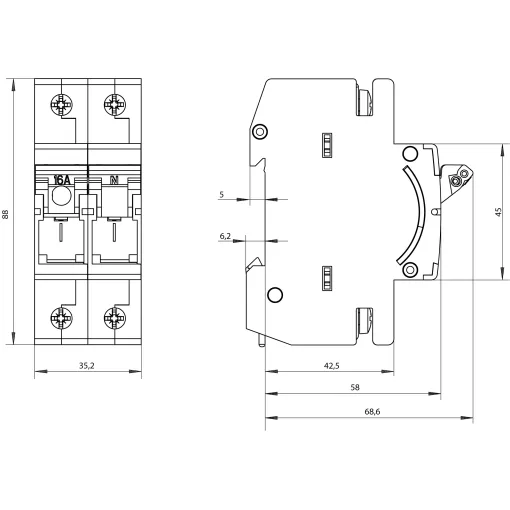 Разъединитель MINIZED D01 16A 230/400V 1P+N для предохранителей 2-16A