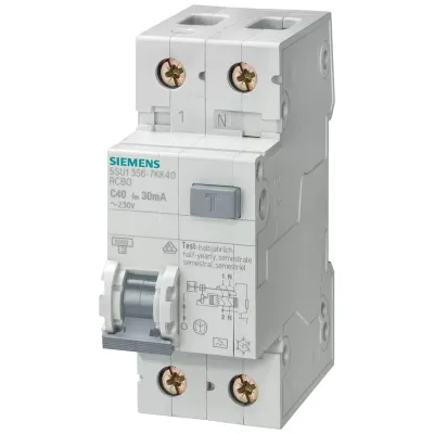 Дифф.автомат тип A , уст. глубина=70 MM IFN 300MA, 4,5KA, 1+N-пол. тип C 10A Siemens 5SU1653-7KK10
