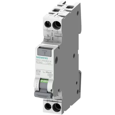 Дифф.автомат компактный 1P+N 6 kA тип A 30 mA B13 Siemens 5SV1316-6KK13
