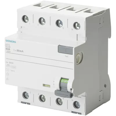 UZO тип F 25A 3 + N-POL 300MA 400в 4 мвт Siemens 5SV3642-3