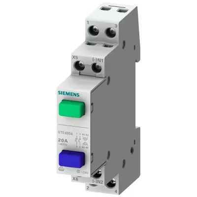 Выключатель T=70 MM 1NO+1NO 20A, 2 кнопки с лампами серая+голубая 24 V Siemens 5TE4804