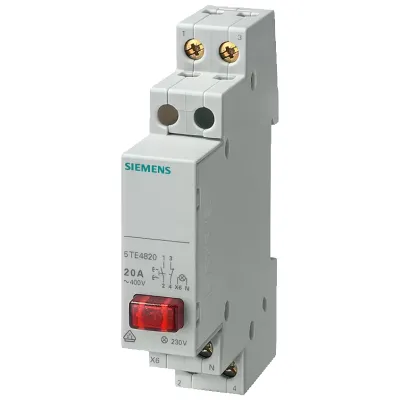 Выключатель кнопочный 20а 1NC D=70MM 1кнопка красная лампа 230в Siemens 5TE4821