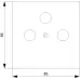 DELTA I-SYSTEM алюминевый металлик крышка розетки для RF/TV/SAT 55X55MM 3 отверстия