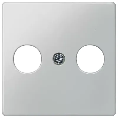 DELTA I-SYSTEM алюминевый металлик крышка розетки для RF/TV/SAT 55X55MM 2 отверстия Siemens 5TG1253