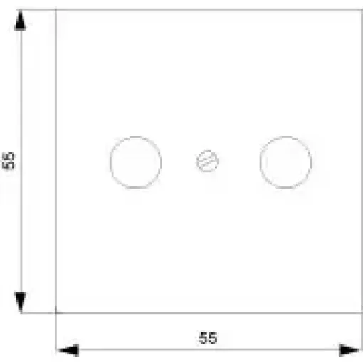 DELTA I-SYSTEM алюминевый металлик крышка розетки для RF/TV/SAT 55X55MM 2 отверстия