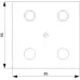 DELTA I-SYSTEM електричний білий кришка розетки для 2XSAT 1XTV 1XRF 55X55MM 4 отвори