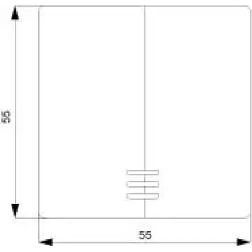 DELTA I-SYSTEM алюминевый металлик выключатель 2 клавиши с окном 55X55MM