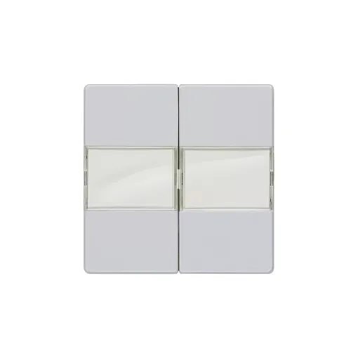 DELTA I-SYSTEM алюминевый металлик выключатель 2 клавиши с полем для надписи 55X55MM