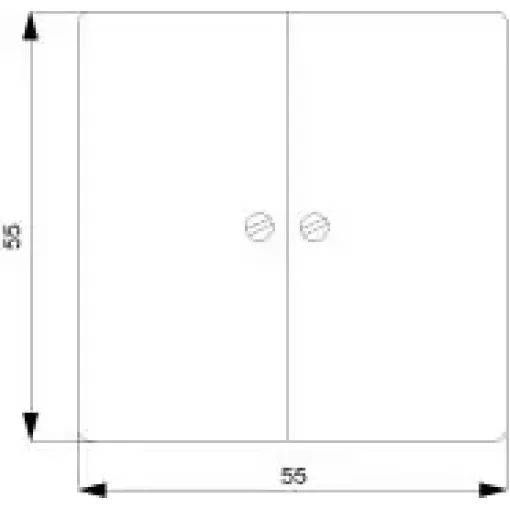 DELTA I-SYSTEM електричний білий вимикач 2 клавіші фіксувати гвинтами 55X55MM