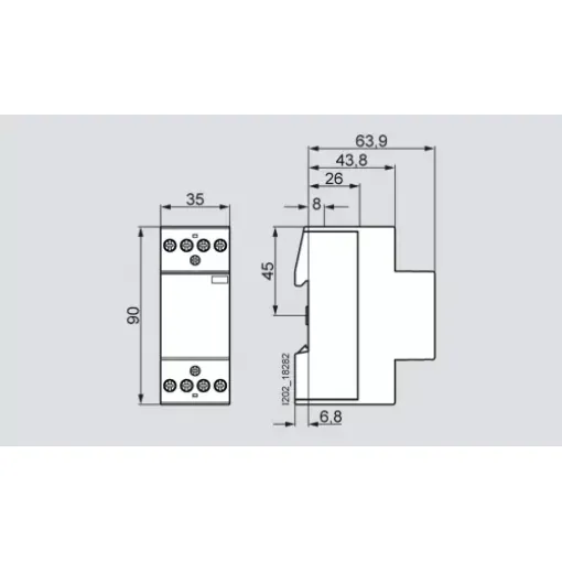 INSTA-контактор ас 230/115в 25 A 4 но
