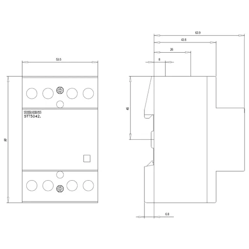 INSTA контактор C 2 нз+2 но 230, 400 V AC, 40 A управление 24 V AC