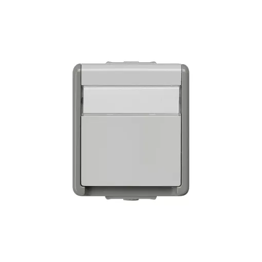 DELTA FLACHE розетка SCHUKO с крышкой 10A DC/16а AC 250в IP44 навесного монтажа брызгозащищенная с полем для надписи