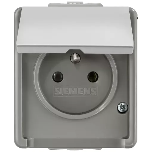 DELTA FLACHE розетка SCHUKO з кришкою 16а AC 250в IP44 з захистом від бризок з захисним контактом і захисної кришкою навісного монтажу