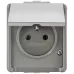 DELTA FLACHE розетка SCHUKO з кришкою 16а AC 250в IP44 з захистом від бризок з захисним контактом і захисної кришкою навісного монтажу