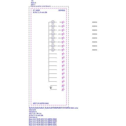 SIMATIC ET 200SP, модуль аналогового введення, AI 8XI 2-/4-WIRE BASIC, для установки на базовий блок A0, A1, колірний код CC01, діагностика модуля, 16 біт