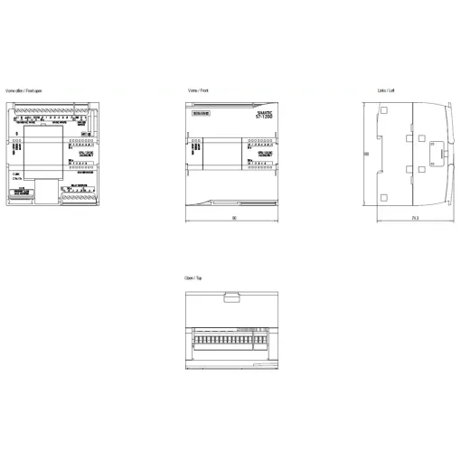 SIMATIC S7-1200, компактное цпу CPU 1212C AC/DC/RLY, встроенные входы/выходы: 8 DI =24 в, 6 DO реле 2 A, 2 AI =0 - 10 в, блок питания: ~85 - 264 в при 47 - 63 гц, память программы/данных: 50 кб