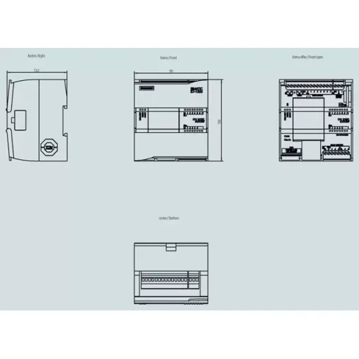 SIMATIC S7-1200F, цпу 1212 FC, компактное цпу, DC/DC/RLY, встроенные входы/выходы: 8 DI =24 в, 6 DO реле 2A, 2 AI =0 - 10 в, питание: =20,4 - 28,8 в, память программы/такнных — 100 кб
