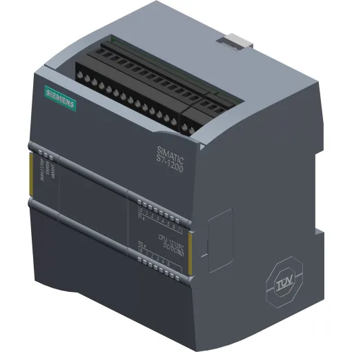 SIMATIC S7-1200F, цпу 1212 FC, компактное цпу, DC/DC/RLY, встроенные входы/выходы: 8 DI =24 в, 6 DO реле 2A, 2 AI =0 - 10 в, питание: =20,4 - 28,8 в, память программы/такнных — 100 кб