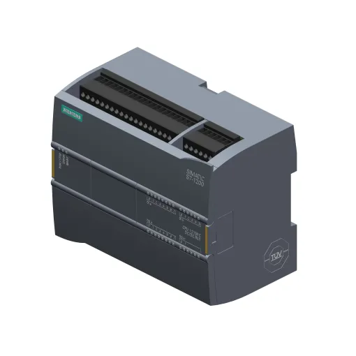 SIMATIC S7-1200F, відмовобезпечне компактне цпу CPU 1215 FC, DC/DC/RELAY, 2 порти PROFINET, вбудовані входи/виходи: 14 DI =24 в, 10 DO реле 2 A, 2 AI =0-10 в, 2 AO 0-20 ма, напруга живлення: =20,4 - 28,8 в, пам\'ять програми/даних: 150 кб