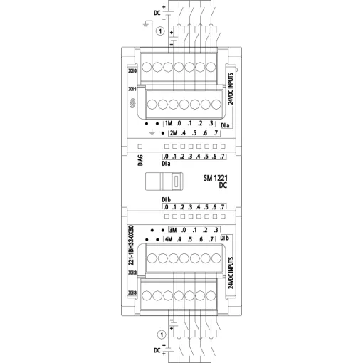 SIMATIC S7-1200, модуль дискретного введення SM 1221, 16DI, =24 в, входи SINK / SOURCE