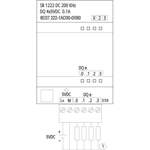 SIMATIC S7-1200, сигнальна плата дискретного вводу/виводу SB 1222, 4DQ, =5в 200кгц