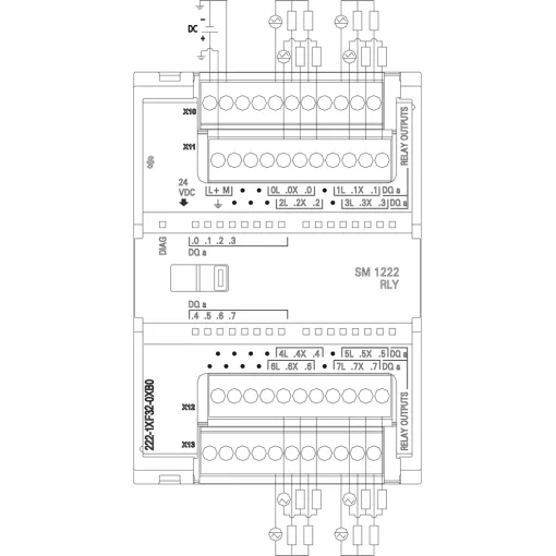 SIMATIC S7-1200, модуль дискретного виводу SM 1222, 8DO, перекидні контакти реле