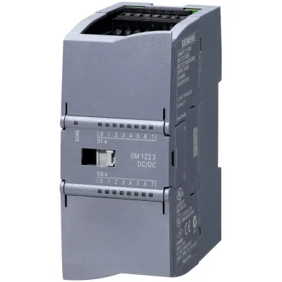 SIMATIC S7-1200, модуль дискретного вводу-виводу SM 1223, 8DI / 8DO, 8DI =24 в, входи SINK / SOURCE, 8DO, транзисторні виходи 0,5 A 6ES7223-1BH32-0XB0