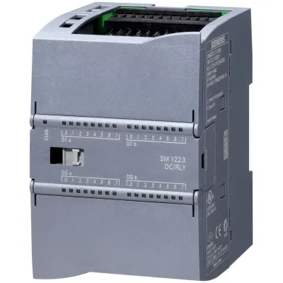 SIMATIC S7-1200, модуль дискретного вводу-виводу SM 1223, 16DI / 16DO, 16DI =24 в, входи SINK/SOURCE, 16DO, релейні виходи 2 A 6ES7223-1PL32-0XB0