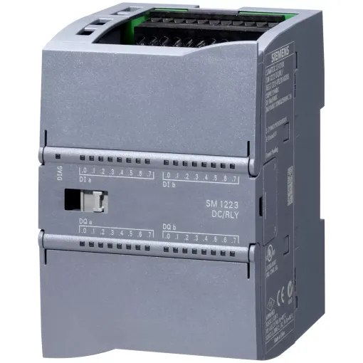 SIMATIC S7-1200, модуль дискретного вводу-виводу SM 1223, 16DI / 16DO, 16DI =24 в, входи SINK/SOURCE, 16DO, релейні виходи 2 A