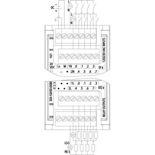 SIMATIC S7-1200, модуль дискретного вводу-виводу SM 1223, 8DI AC / 8DO RLY, 8DI ~120/230 в, 8DO, реле 2A