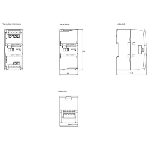 SIMATIC S7-1200, модуль аналогового ввода SM 1231, 4 AI, +/-10 в, +/-5 в, +/-2,5 в, или 0-20 MA 12 бит + знак (13 бит ADC)
