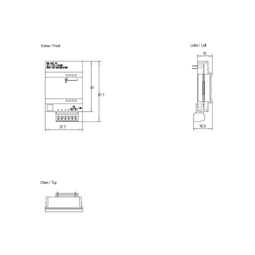 SIMATIC S7-1200, системна плата термопари SB 1231 TC, 1 аналоговий вхід (термопара), 1-канальна, термопари J або K