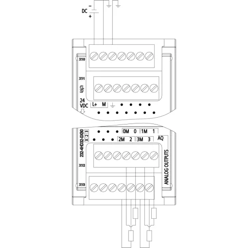 SIMATIC S7-1200, модуль аналогового виводу, SM 1232, 4 AO, + / - 10в, роздільна здатність 14 біт або 0-20 MA, роздільна здатність 13 біт