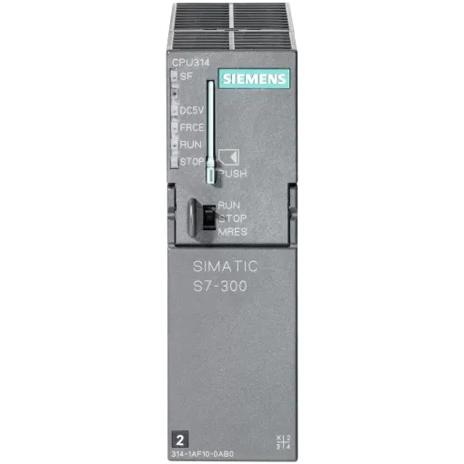 SIMATIC S7-300, цпу CPU 314 з інтерфейсом MPI, вбудований блок живлення =24 в, 128 кбайта робочої пам\'яті, для роботи необхідна карта пам\'яті MICRO MEMORY CARD