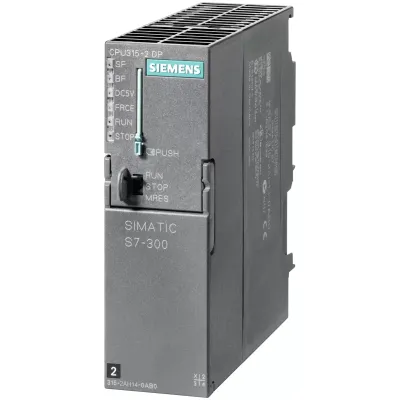 SIMATIC S7-300, цпу CPU 315-2DP з встр. MPI, встр. блок живлення =24 в, 256 кбайт робочої пам`яті, 2. інтерфейс DP-MASTER / SLAVE, для роботи необхідна карта пам`яті MICRO MEMORY CARD 6ES7315-2AH14-0AB0