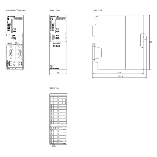 SIMATIC S7-300, цпу CPU 315-2DP з встр. MPI, встр. блок живлення =24 в, 256 кбайт робочої пам\'яті, 2. інтерфейс DP-MASTER / SLAVE, для роботи необхідна карта пам\'яті MICRO MEMORY CARD