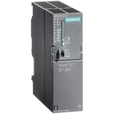SIMATIC S7-300, цпу CPU 317-2 DP, 1 мбайт робочої пам`яті, 1. інтерфейс MPI / DP 12 мбіт/с, 2. інтерфейс DP-MASTER / SLAVE, для роботи необхідна карта пам`яті MICRO MEMORY CARD 6ES7317-2AK14-0AB0