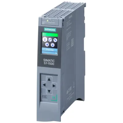 SIMATIC S7-1500, центральный процессор CPU 1511-1 PN, рабочая память 150 кб для программы и 1 мб для такнных, 1 интерфейс - PROFINET IRT с 2х-портовым коммутатором, производительность 60 нс на битовую операцию, необходима карта памяти SIMATIC MC 6ES7511-1