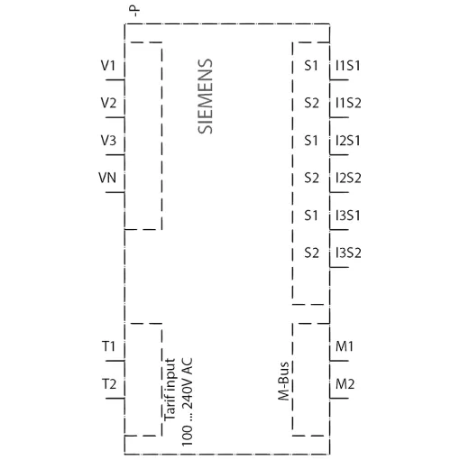 SENTRON, измерительный инструмент, 7KT PAC1600, LCD, L-L: 400 V, L-N: 230 V, 5 A, DIN-рейка, 3-фаз., M-bus + MID, прямая / активная / реактивная
