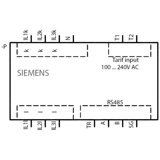 SENTRON, измерительный инструмент, 7KT PAC1600, LCD, L-L: 400 V, L-N: 230 V, 80 A, DIN-рейка, 3-фаз., Modbus RTU/ASCII + MID, прямая / активная / реактивная