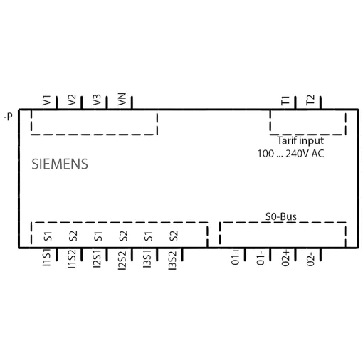 SENTRON, вимірювальний інструмент, 7KT PAC1600, LCD, LL: 400 V, LN: 230 V, 5 A, DIN-рейка, 3-фаз., S0 + MID, пряма/активна/реактивна