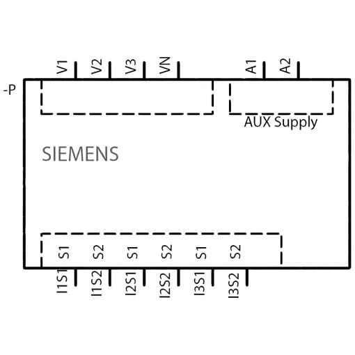 SENTRON, вимірювальний інструмент, 7KT PAC1600, LCD, LL: 400 V, LN: 230 V, 5 A, DIN-рейка, 3-фаз., мультифункцией. вимір вкл. THD