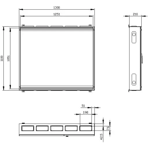 ALPHA 400 настенный распределит.шкаф пустой (FLAT PACK) IP43 1класс RAL 7035 в=1100 ш=1300 г=210